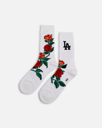 Pro Compression Los Angeles Dodgers Rose Crew Sock White