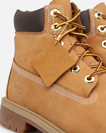 Timberland Kids' 6-Inch Premium Waterproof Boot Wheat Nubuck