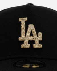 New Era Los Angeles Dodgers 'Raised Metallic Chainstitch' 9FORTY A-Frame Snapback Black