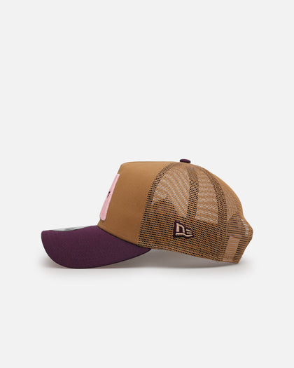 New Era Houston Astros 'Rustic Rose' 9FORTY A-Frame Trucker Snapback Wheat