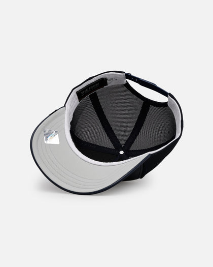 Goorin Bros The Lone Wolf Leather Trucker Snapback Navy