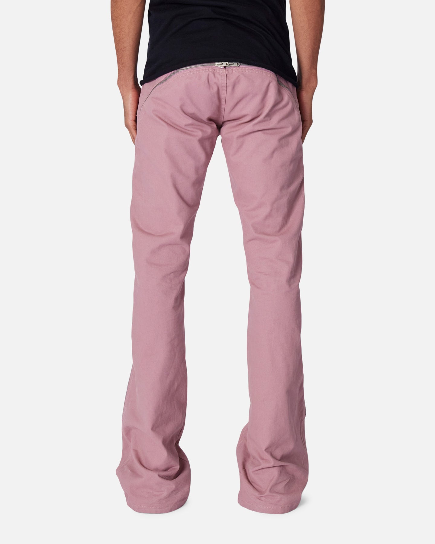 MNML D519 Zipper Flare Denim Jeans Pink | Culture Kings US