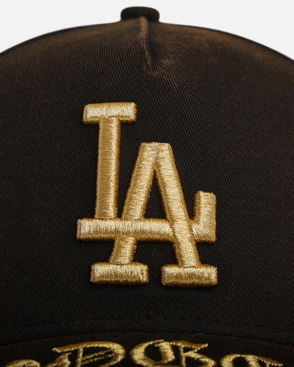 New Era Los Angeles Dodgers 'Washed Black Gothic Script' 9FORTY A-Frame Snapback Black