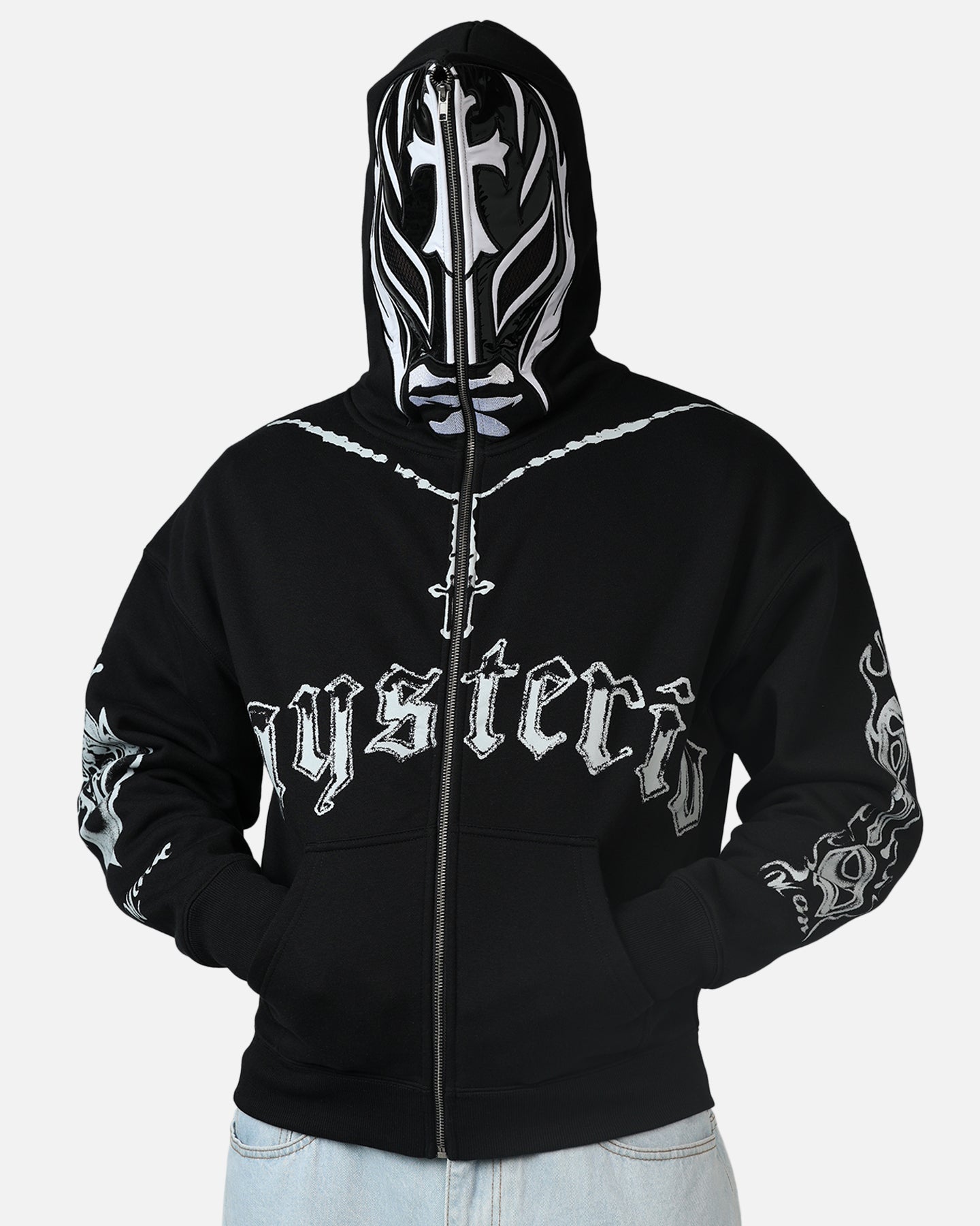 73Studio x WWE Rey Mysterio Masked Hoodie Black Wash | Culture