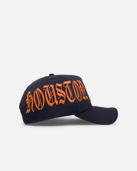 New Era Houston Astros 'Goth Script' 9FORTY A-Frame Snapback Navy/Orange
