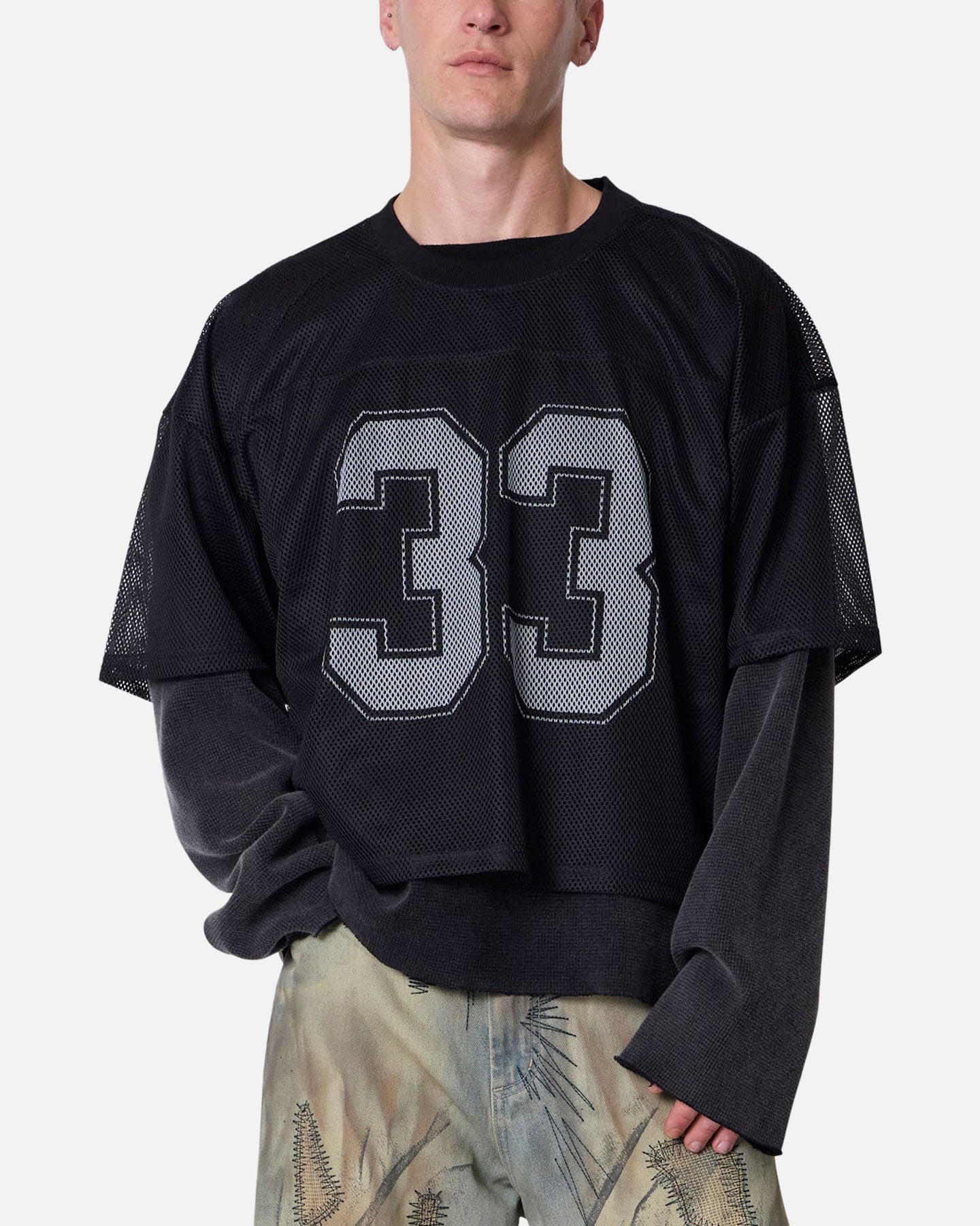 美品 TENDERLOIN NFL MESH JERSEY OG 黒M MNML Football Mesh Jersey Black | Culture Kings US