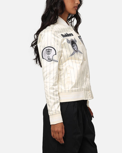 Pro Standard Women's Las Vegas Raiders Satin Jacket Eggshell/Grey