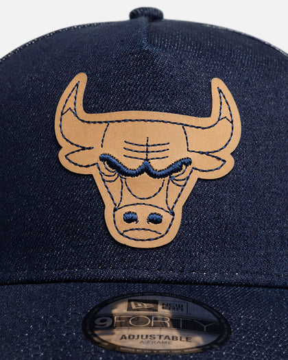 New Era Chicago Bulls 'Denim Leather Patch' 9FORTY A-Frame Snapback Denim