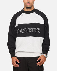 Carre Panel Raglan Crewneck Black/Grey Marle