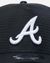 New Era Atlanta Braves 'Black All Over Mesh' 9FORTY A-Frame Trucker Snapback Black Rigid/Black
