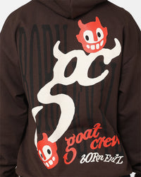 Goat Crew Born Evil Hoodie Brown