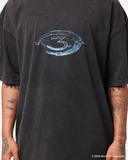 73Studio X Halo Halo 3 Vintage T-Shirt Black Acidwash