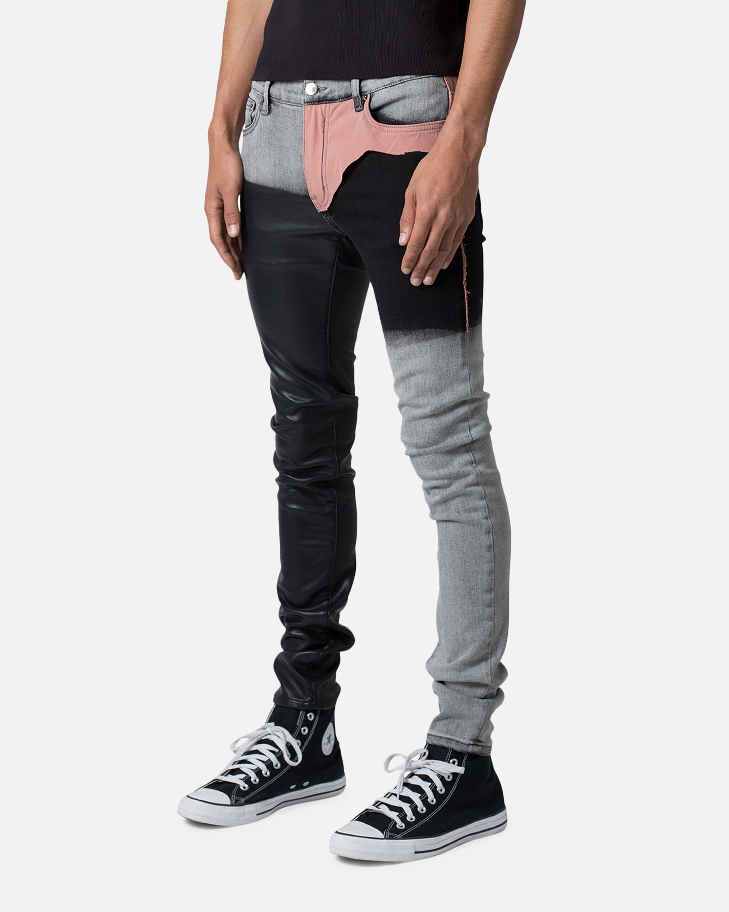 MNML X596 Patched Skinny Denim Jeans Multi | Culture Kings US