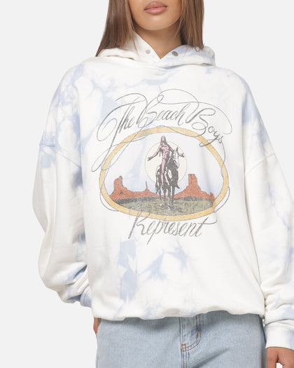 Represent Beach Boys Script Hoodie Blue Tie Dye