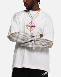 Loiter Layered Flannel T-Shirt Cream