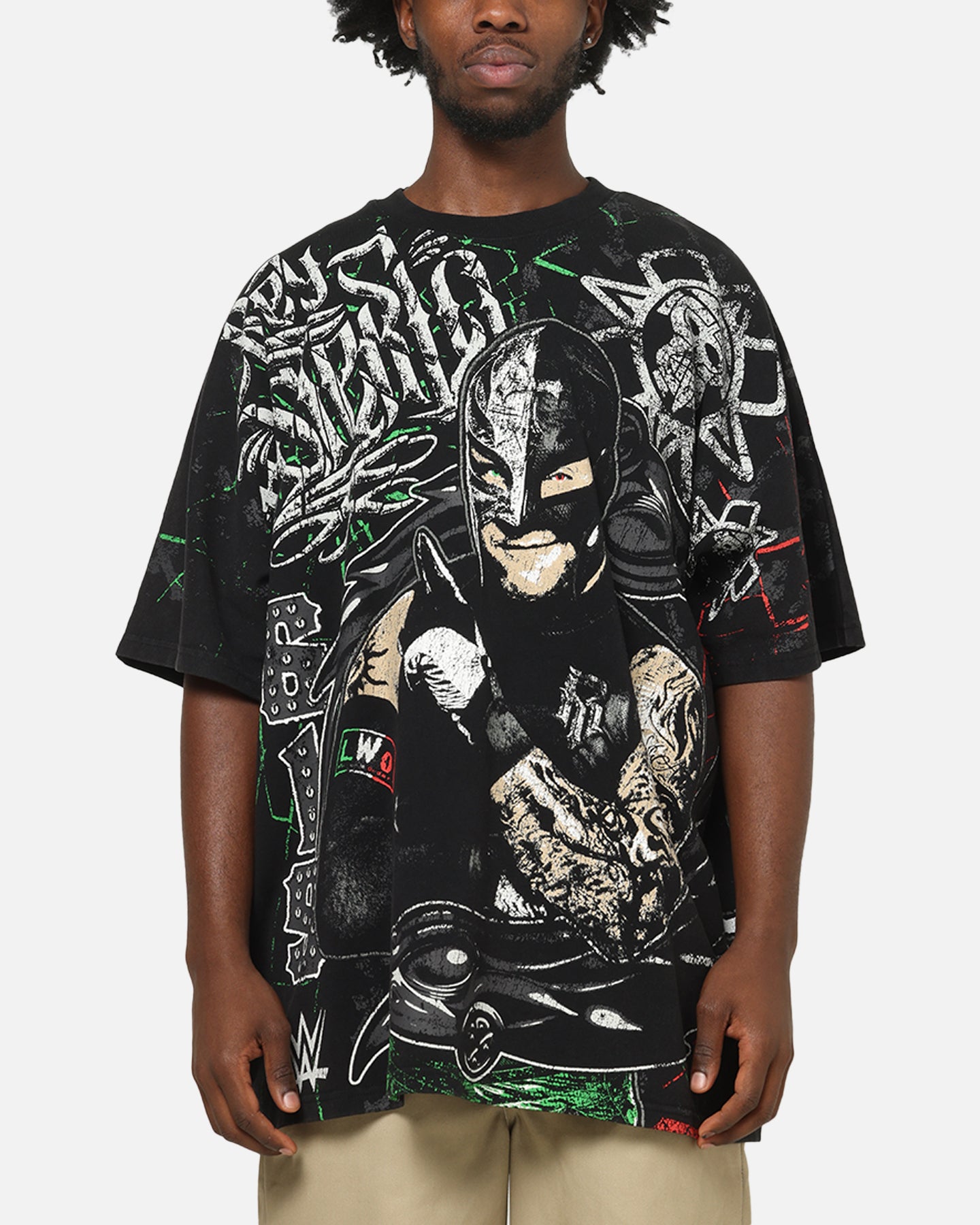 73Studio X WWE 619 All Over Print T-Shirt Black Wash | Culture