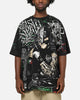 73Studio X WWE 619 All Over Print T-Shirt Black Wash