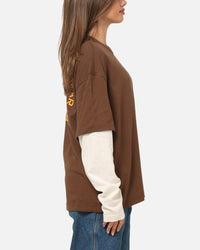 Dickies Payson 2Fer Long Sleeve T-Shirt Brown