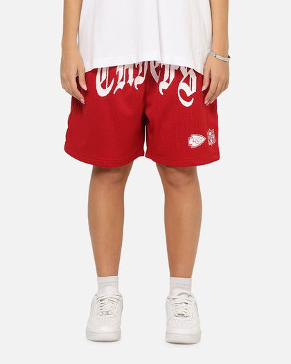 Mitchell & Ness Kansas City Chiefs Arch Script Shorts Red