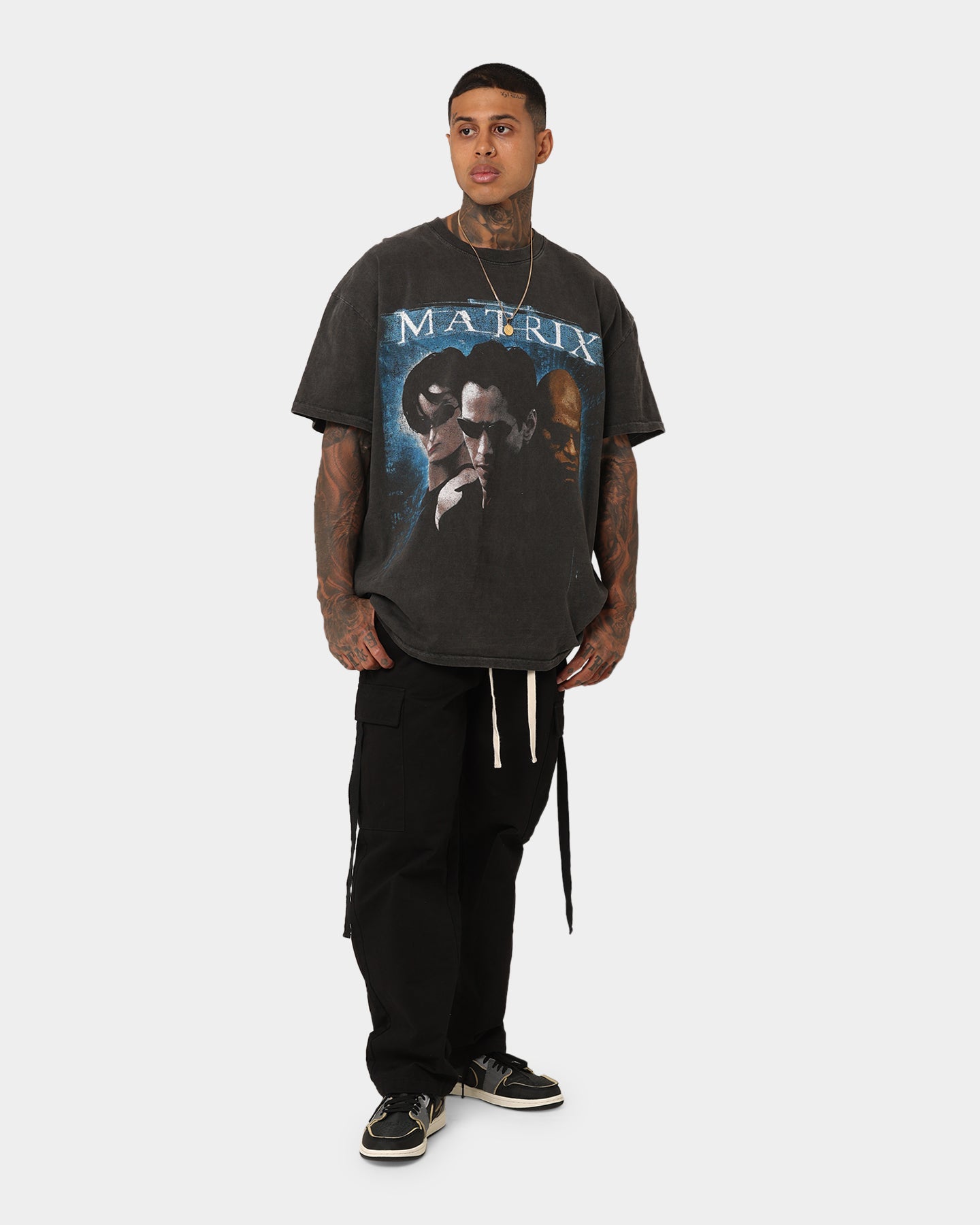 73Studio X The Matrix Heavyweight Vintage T-Shirt Black Wash
