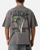 Saint Morta Paradise Mock Neck T-Shirt Washed Charcoal