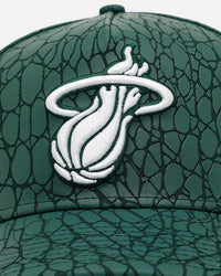 New Era Miami Heat 'Croc Skin 2.0' 9FORTY A-Frame Snapback Dark Green