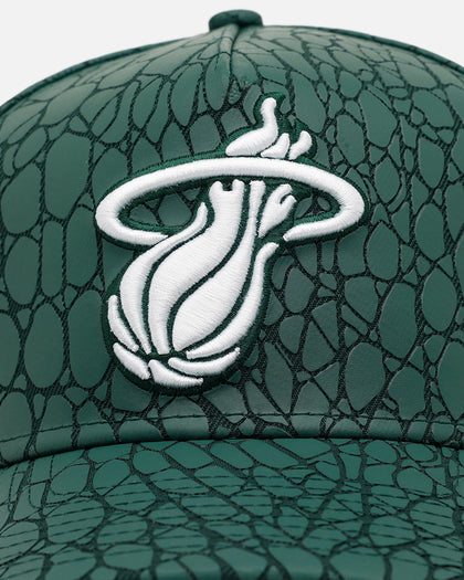New Era Miami Heat 'Croc Skin 2.0' 9FORTY A-Frame Snapback Dark Green