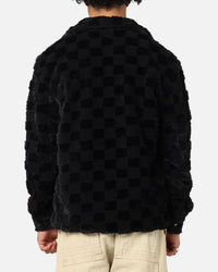 XXIII Checkerboard Fur Jacket Black