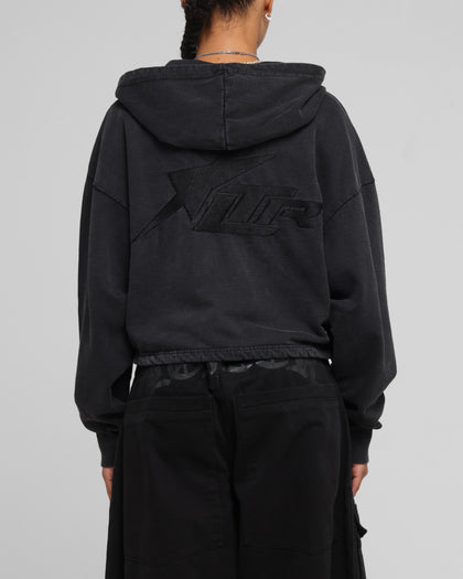 Loiter Women's Utility Cropped Hoodie Washed Black