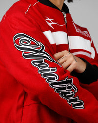 Loiter Aviation Bomber Jacket Red/Black