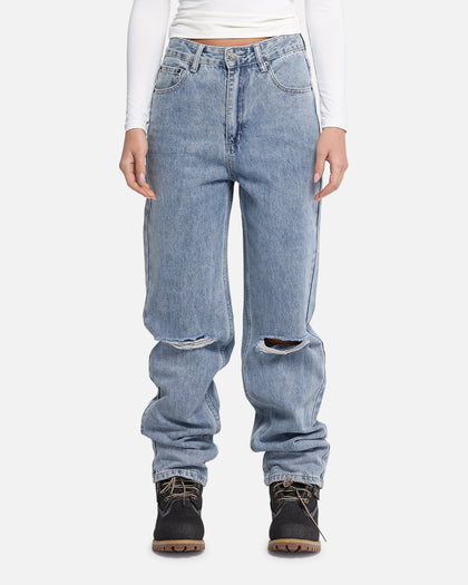 XXIII Women's Straight Leg Jeans Blue Denim