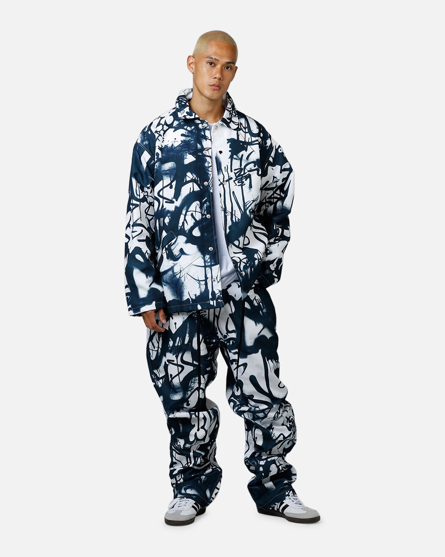 MNML Graffiti Coach Jacket Black/White | Culture Kings US