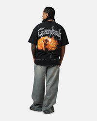 Goat Crew X Lord Of The Rings Gandalf Fire Vintage T-Shirt Black Acidwash
