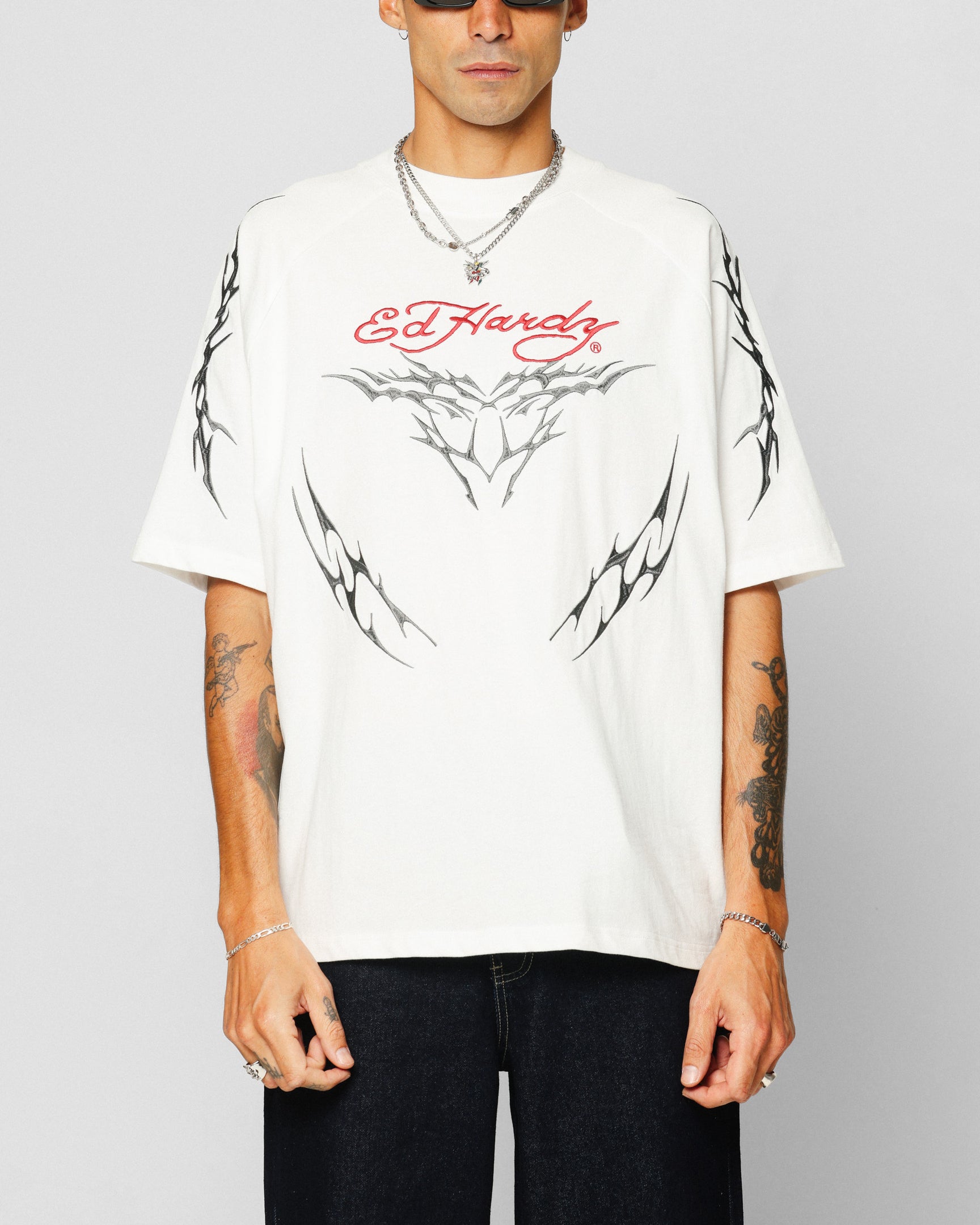 Ed Hardy Techno Oversized T-Shirt Vintage Wash | Culture Kings US