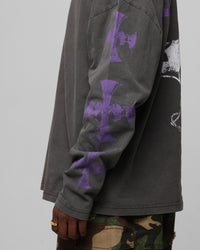 Loiter Angel Number Long Sleeve T-Shirt Charcoal