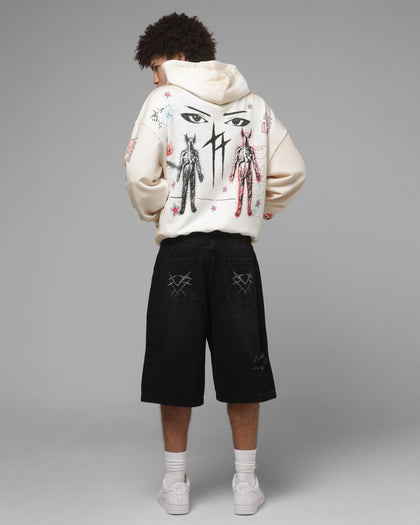 Loiter Hand Drawn Hoodie Off White