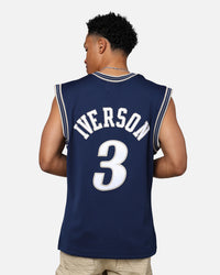 Mitchell & Ness Philadelphia 76ers Allen Iverson 2000-01 College Twist Swing Jersey Navy/White