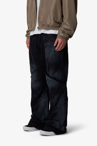 MNML Side Snap Kick Flare Pants Black