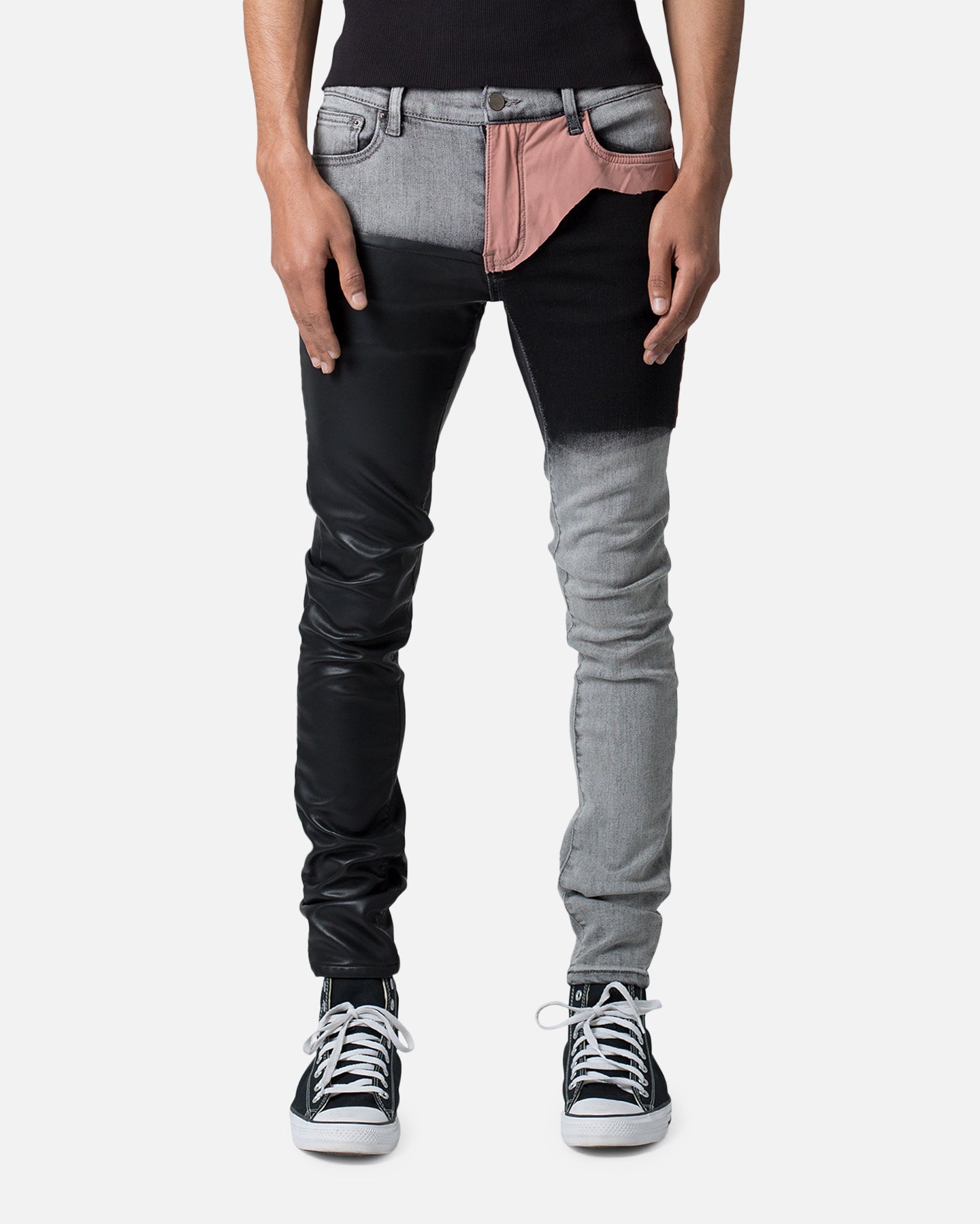 MNML X596 Patched Skinny Denim Jeans Multi | Culture Kings US