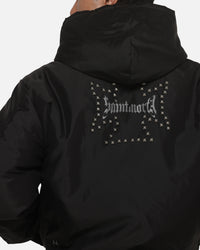 Saint Morta Marked Hooded Bomber Jacket Off Black