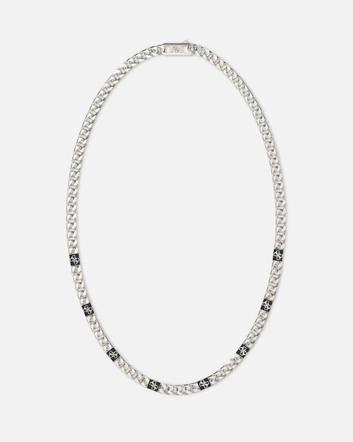Guess Mainline 21" 4G Chain Pave Necklace Silver