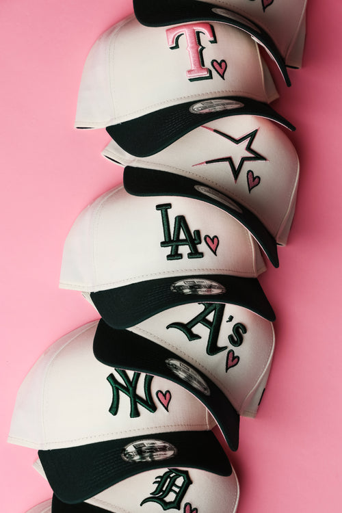NEW ERA 'PINK SATIN HEARTS GREEN'