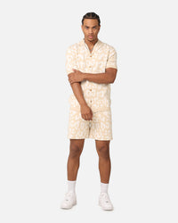 XXIII Puzzle Knit Button Up Shirt Beige/Off White