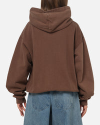 American Thrift Zip Hoodie Washed Brown