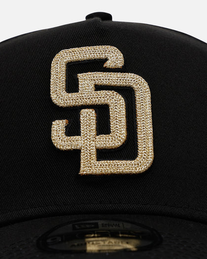 New Era San Diego Padres 'Raised Metallic Chainstitch' 9FORTY A-Frame Snapback Black