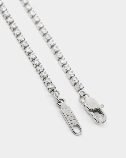 NXS 2MM Micro Tennis Necklace White Gold