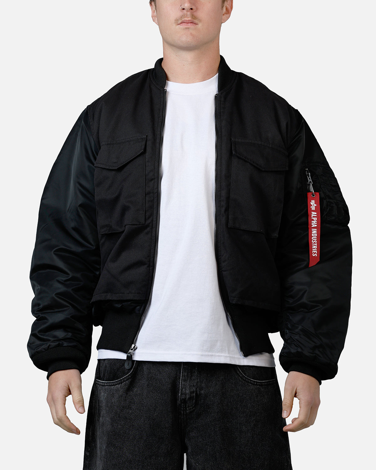 Alpha Industries MA-1 ブラックジャケット Lサイズ Alpha Industries MA-1 Mixed Cotton Jacket Black | Culture Kings US