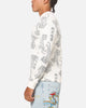 Ed Hardy Tiger Waffle Long Sleeve T-Shirt Off White