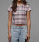 Loiter Women's Unity Crop T-Shirt Pink Plaid