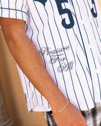 Playboy By Culture Kings Bunny Baseball Shirt Jersey White/Navy